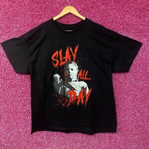 John Carpenter's Halloween Michael Myers Slay All Day Horror Tshirt size 2XL